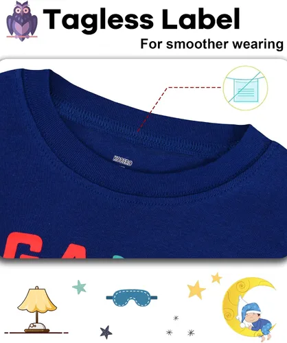 Miniatura 2 de Pijama para niños de 4 piezas, 100% algodón, talla 18 meses a 12 años