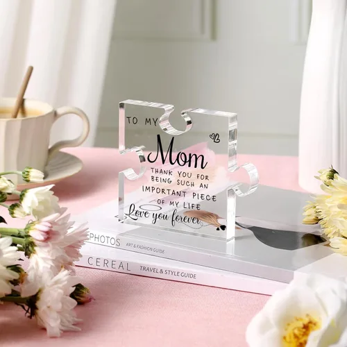 Miniatura 8 de LukieJac Regalos para mamá de hija, hijo - Los mejores regalos de mamá de siempre, regalos únicos de cumpleaños de madre, placa acrílica