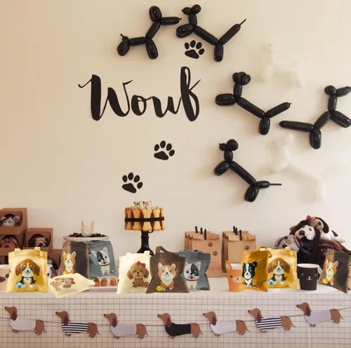 Miniatura 6 de BANBALLON 20 bolsas de golosinas para perros – Bolsas de golosinas no tejidas para cachorros para niños y baby showers, suministros para fiestas