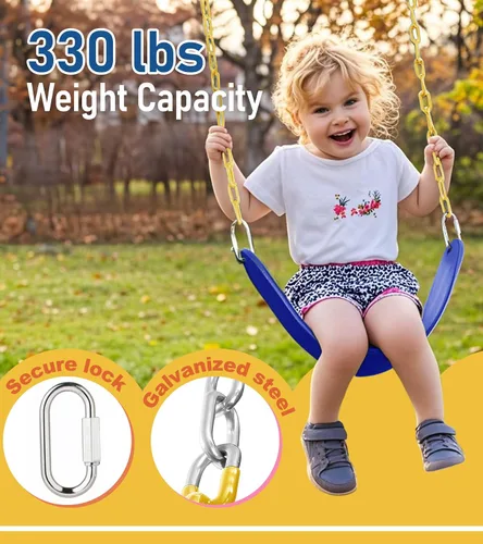 Miniatura 3 de Asiento de columpio resistente, cadenas de 66" resistentes al óxido con sección recubierta de PPC de 30", accesorios de repuesto