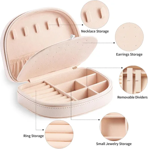 Miniatura 2 de Larlary Travel Jewelry Box,Travel Jewelry Case,Seashell-Shaped Jewelry Box, Jewelry Organizer Box for Women, Jewelry Storage Box for Rings