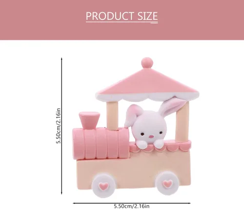 Miniatura 2 de PRETYZOOM 3 piezas de mini adornos de conejo para tartas de 2.2 x 2.2 pulgadas, adornos de muñeca de conejito en miniatura, decoraciones de pastel