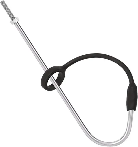Miniatura 10 de SAN LIKE Garfio de pesca telescópico de aluminio/fibra de vidrio con mango de goma antideslizante Gancho de acero inoxidable con tornillo M8