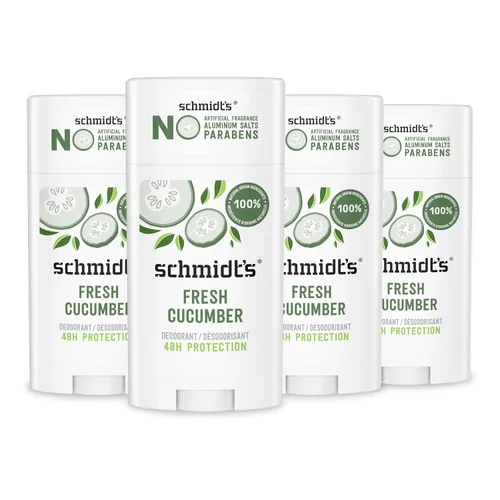 Schmidt's - Desodorante natural unisex Fresh Cucumber, sin aluminio, sin olores por 24 h, certificado como natural, vegano y libre de crueldad,