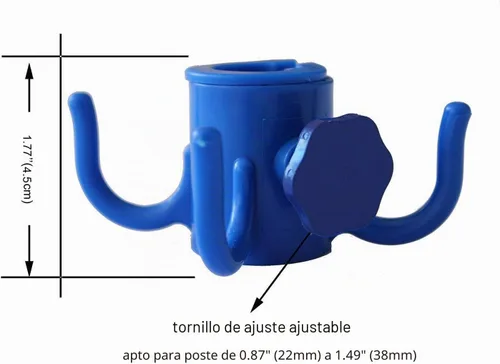 Miniatura 4 de Ammsun ganchos para colgar para sombrilla de playa, 4 ganchos de plástico, para colgar toallas, cámara, anteojos, bolsos, aptos para playa, Azul