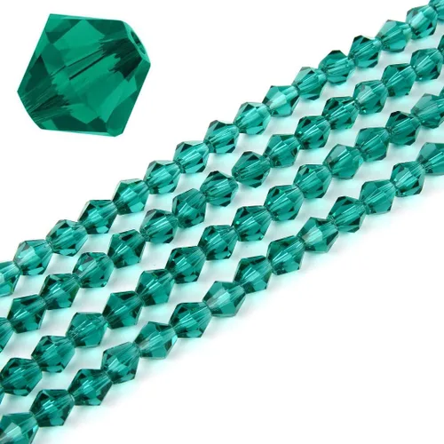 Miniatura 26 de 5 hebras checas de cristal bicono facetado de 0.236 in (0.24 pulgadas) cuentas sueltas espaciador a granel amatista púrpura (215-230 piezas)
