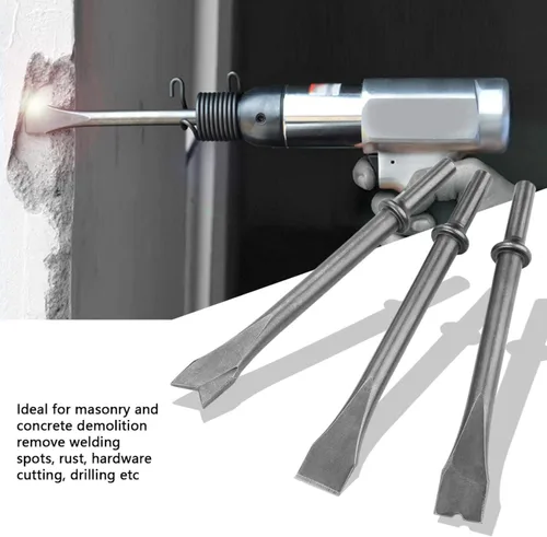 Miniatura 5 de Jazar Durable Cromo Molibdeno Acero Universal Air Hammer Punch Chipping Bits Herramienta, juego de cinceles, vástago redondo para perforación