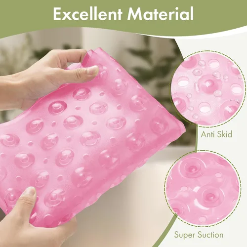 Miniatura 6 de AmazerBath Tapete de ducha antideslizante de 40 x 16 pulgadas, tapete de ducha con ventosas y agujeros de drenaje, tapete de baño antideslizante