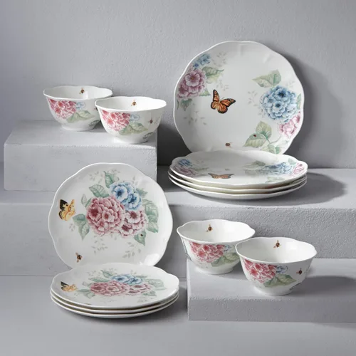 Miniatura 3 de Lenox - Juego de vajilla de 12 piezas Mariposa Prado Hortensia 849407