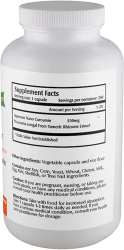 Miniatura 2 de One Planet Nutrition Nano Curcumina 500 mg cápsulas vegetales (240 porciones), tamaño familiar, nano para alta absorción, apoya la salud