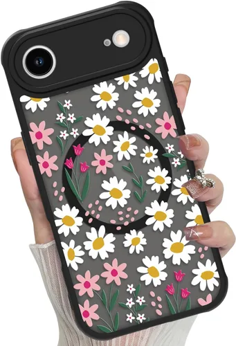Miniatura 81 de Funda magnética para iPhone 17 Pro [compatible con MagSafe], bonita funda de moda con estampado de leopardo negro, translúcida, mate, parte trasera