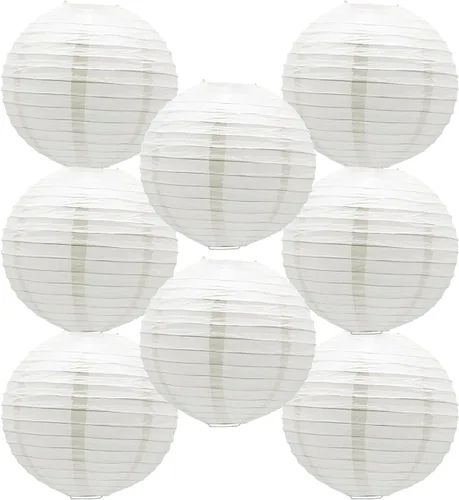 Miniatura 40 de Linternas de papel doradas chinas, japonesas, colgantes, redondas, para decoración de fiesta de Año Nuevo y Año Nuevo Lunar (12 unidades)
