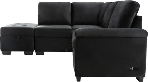 Miniatura 4 de LUMISOL Sofá cama modular reversible de 87 pulgadas de ancho, juego de muebles de sala de estar, sofá esquinero de 4 plazas con cama extraíble
