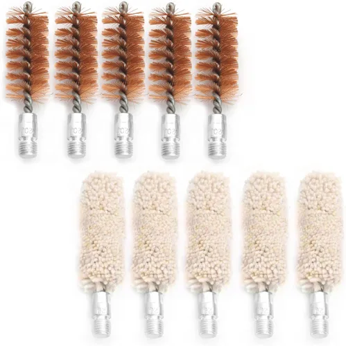 Miniatura 9 de Kit de 10 Cepillos/Hisopos para Ánima, Cepillos de Limpieza para Ánima de Escopeta/Pistola (.25 Cal)
