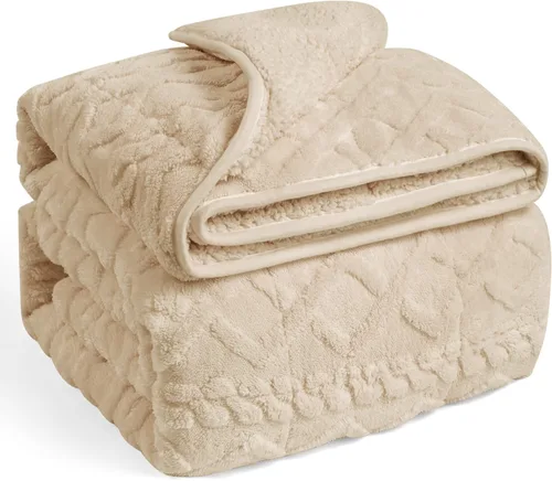 Miniatura 17 de Wemore Manta con peso de forro polar Sherpa para adulto, 10 libras de doble cara, acogedora y esponjosa, manta ultra mullida con parte superior