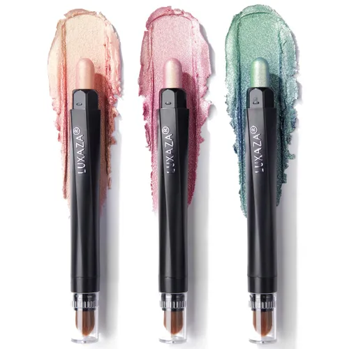 Miniatura 37 de 10 barras de sombra de ojos, brillo y neutro, color rosa champán, metálico, lápiz de sombra de ojos color crema con resistente a las manchas y al