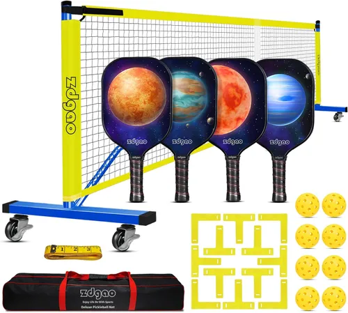 Miniatura 14 de Portable Pickleball Net Set, 22FT Regularion Size Pickle Ball Net with Paddles Set, Outdoor Pickleballs and Carry Bag, Easy Setup for Indoor