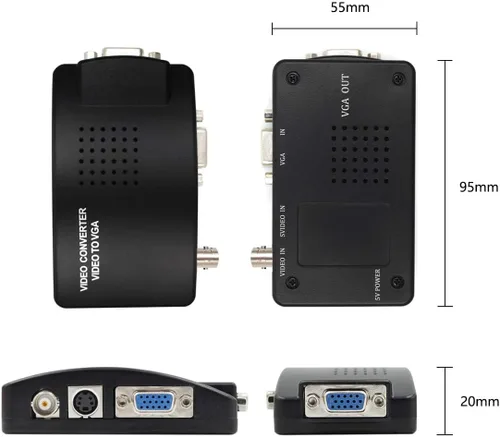 Miniatura 4 de Wiistar BNC a VGA Convertidor de Video Adaptador Compuesto S-Video PC Entrada a VGA Monitor Salida para DVR DVD PC TV Monitor
