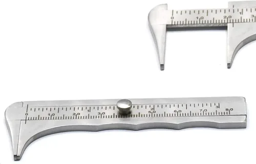 Calibrador Vernier Pinza de acero inoxidable deslizante Vernier Herramienta de medición Mini regla de bolsillo de acero (3.150 in de longitud)