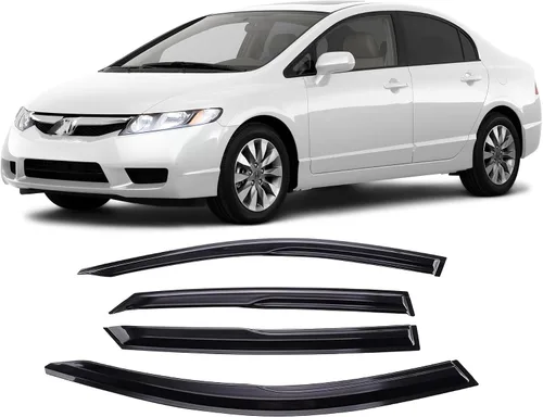 Miniatura 22 de Juego de 4 viseras adhesivas para ventana, deflectores, protectores contra la lluvia, compatible con Toyota Sienna 94153 2004-2009
