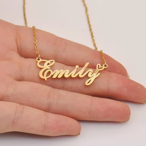 Miniatura 2 de Aoloshow Collar personalizado con nombre de corazón personalizado con cualquier nombre, joyería de acero inoxidable para mujer, regalo de graduación