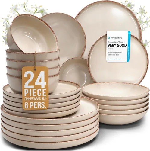 Miniatura 48 de Juego de vajilla de gres para 4 personas 12 piezas – Juego de platos y cuencos negros mate – Apto para lavavajillas, microondas y resistente a