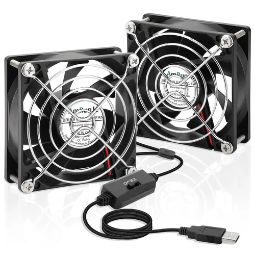 Miniatura 10 de Ventilador USB de 1.575 pulgadas, 2 unidades, mini ventilador de refrigeración sin escobillas de 5 V para PC, computadora, PlayStation Xbox, router