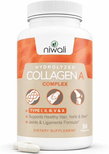 Suplemento complejo de colágeno múltiple para mujeres y hombres | Pastillas de colágeno hidrolizadas - Tipos I, II, III, V y X | para cabello