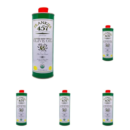 Miniatura 5 de Frankies Aceite de oliva orgánico extra virgen Lata de 16.9 onzas líquidas Aceite de oliva virgen extra siciliano real (EVOO) Aceitunas
