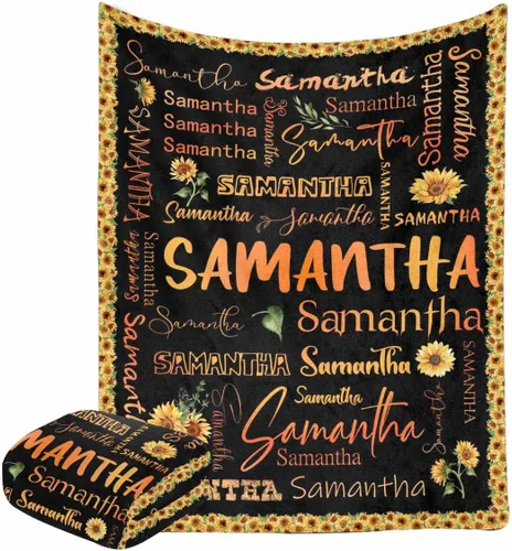 Miniatura 29 de Manta personalizada con nombre con fuente diferente y colorida para niños, mujeres y hombres, divertida decoración personalizada para el hogar, cama