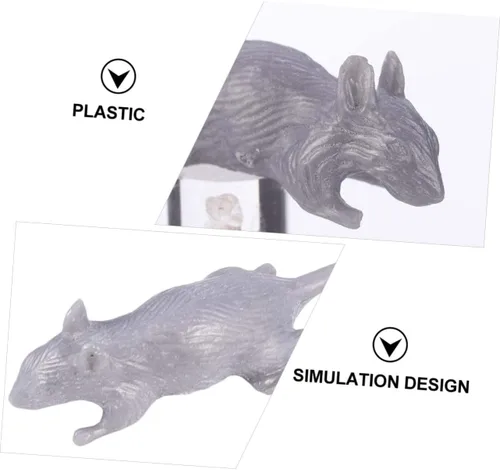 Miniatura 6 de 10pcs Halloween Plastic Fake Mice Prank Realistic Simulation Mouse Props for Haunted House Party Decorations Gray