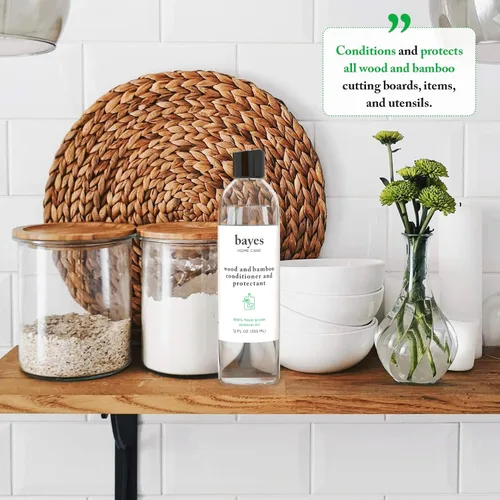 Miniatura 3 de Bayes Aceite mineral de grado alimenticio para tabla de cortar, aceite mineral de grado alimenticio para bambú, teca y acondicionador y protector