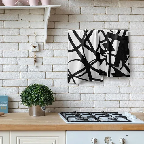 Miniatura 5 de Giwawa Toallas de mano en blanco y negro – Juego de 2 toallas de baño decorativas para baño, cocina, gimnasio, 14 x 28 pulgadas