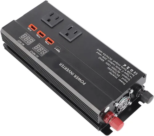 Miniatura 6 de para inversor 12v a 110v Gorgeri Metal 6000W DC 12V a AC 110V convertidor de coche USB adaptador de coche con pantalla LCD