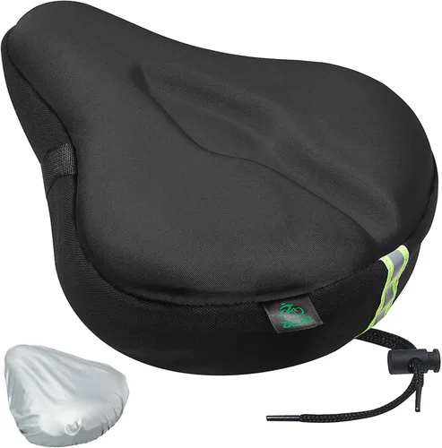 Miniatura 12 de Zacro Cojín de asiento de bicicleta, funda acolchada de gel para asiento de bicicleta para hombres y mujeres, cómodo, asiento de bicicleta Rosa