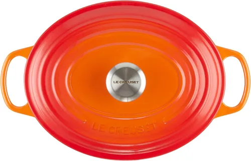 Miniatura 2 de Le Creuset Horno holandés ovalado Signature de hierro fundido esmaltado, 5 cuartos de galón, llama