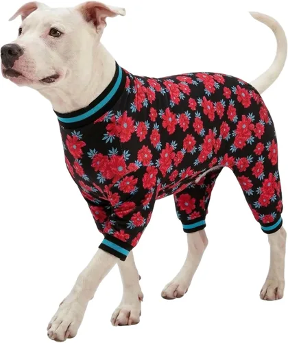 Miniatura 9 de LovinPet Trajes para perros XL y grandes, camiseta interior para perros grandes, tela elástica ligera, estampado abstracto de dinosaurio, camiseta