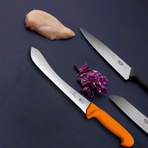 Miniatura 5 de Victorinox Swibo - Cuchillo para desollar de 8 pulgadas, borde recto, punta ensanchada, acero inoxidable, apto para lavavajillas, naranja