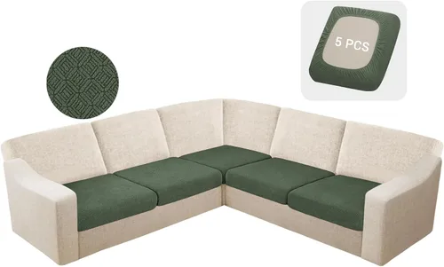 Miniatura 54 de HDCAXKJ - Fundas impermeables para cojín de sofá modular, fundas elásticas para cojín de sofá de esquina, fundas protectoras de muebles de jacquard