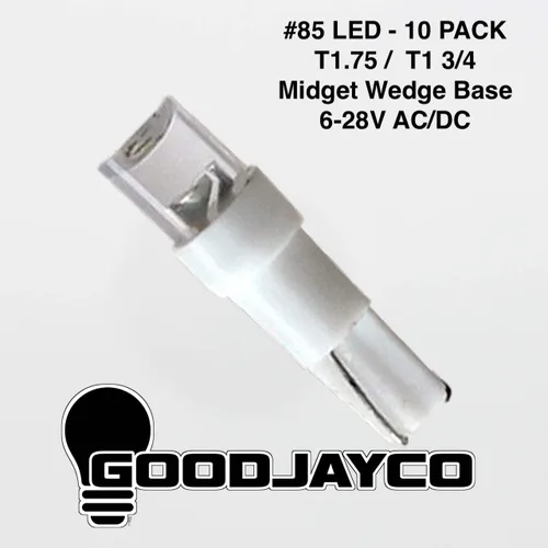 Miniatura 2 de (10 piezas) #85 LED T1.75 / T1 3/4 Base de cuña enana 6-28V 85 LED blanco de repuesto para #85 incandescente T1 3/4 W2.1x4.9d Base lámpara LED