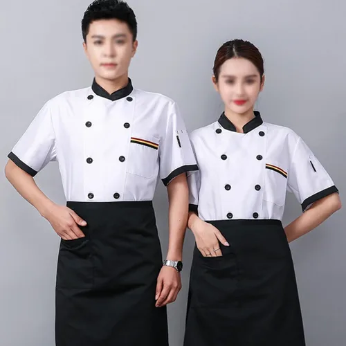 Miniatura 2 de Chef Coat Short Sleeve for Men, Womens Unisex Chef Shirt Buttons Classic Shirt Food Service Jacket