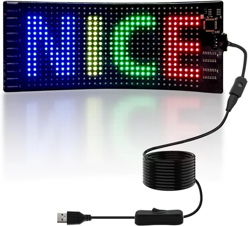 Letrero LED programable de desplazamiento – Tablero de visualización a todo color con control de aplicación Bluetooth – Patrones personalizados de