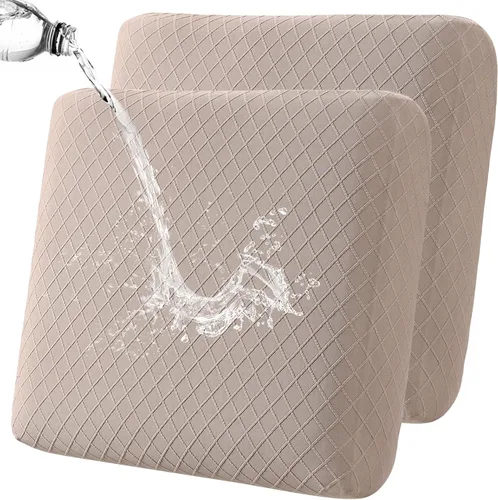 Miniatura 31 de Fuloon Fundas de cojín impermeables para asiento 2 piezas, fundas elásticas para cojín de sofá, fundas para sofá, protector de muebles lavable
