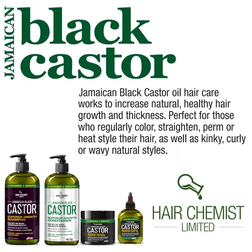 Miniatura 6 de Hair Chemist Superior Growth Jamaican Black Castor Shampoo 33.8oz & Acondicionador 33.8oz – Champú y acondicionador de 2 piezas para el crecimiento