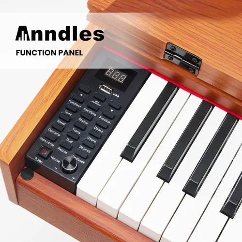 Miniatura 5 de Piano Eléctrico de 88 Teclas Piano Digital Ponderado para Principiante Teclado Piano Incluye Banco de Piano, Adaptador de Corriente, Tres Pedales