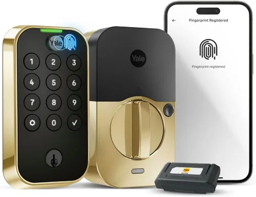Miniatura 24 de Yale Assure Lock 2 Touch Deadbolt, cerradura de entrada de bronce aceitado con teclado digital táctil y escáner de huellas dactilares con llave