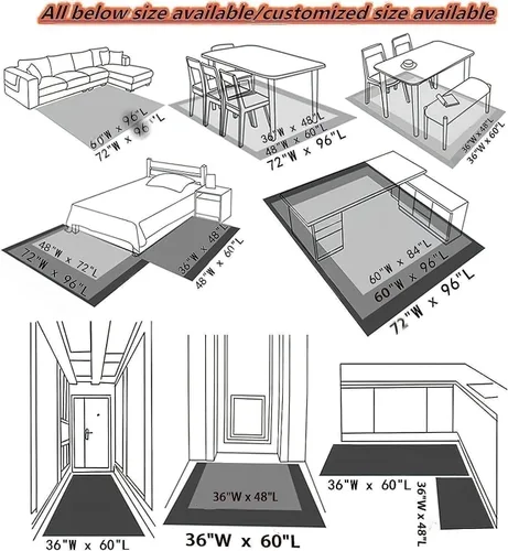 Miniatura 6 de Alfombra de área de mármol negro dorado y gris, 2 x 3 pies, alfombras impresas con patrón geométrico moderno, alfombra decorativa