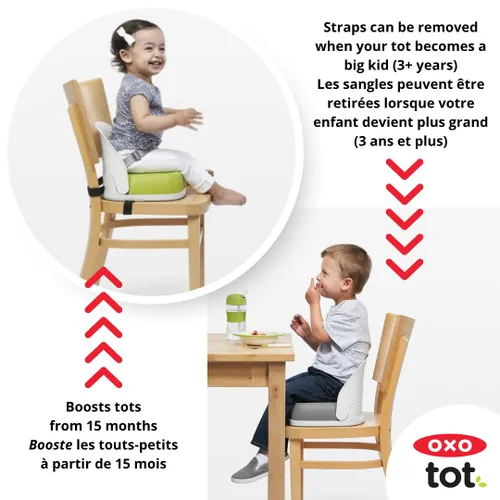Miniatura 3 de Asiento elevador con correas para niños de Oxo Tot , Gris