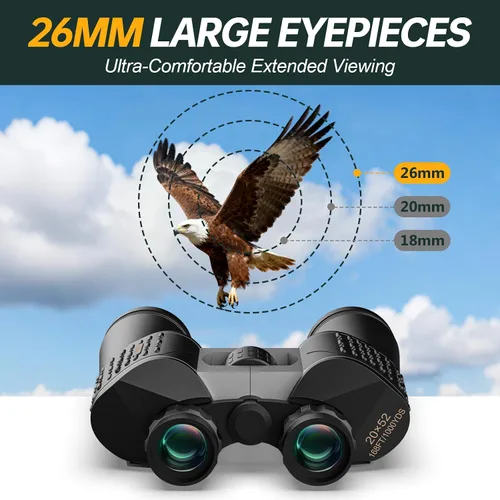 Miniatura 3 de Prismáticos de 20 x 52 para adultos de alta potencia, prismáticos de caza con estuche de transporte para observación de aves, observación