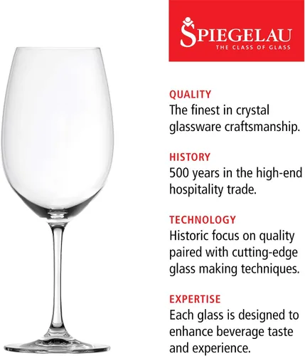Miniatura 2 de Spiegelau Salute - Copas de vino burdeos transparentes para vino tinto, cristalería de tallo elegante, bar en casa, cena, regalos de boda, artículos